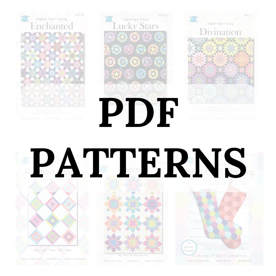 Graphic of Patterns that says PDF Patterns