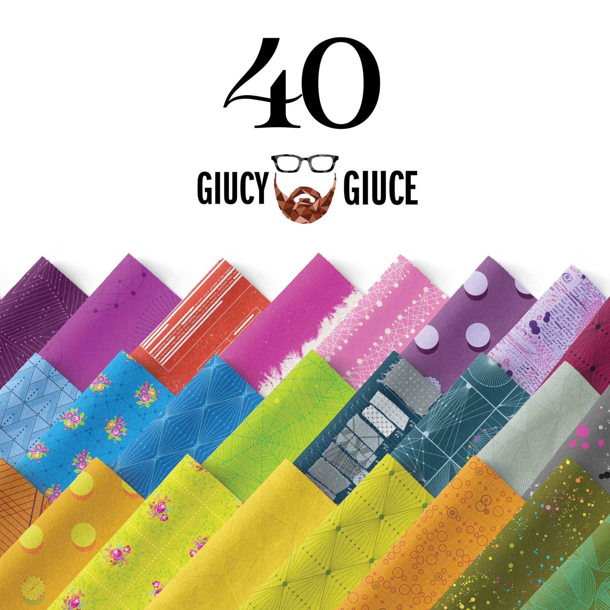 Colorful packaging of Giugi Giuce products arranged in a row.