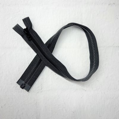 A pair of zippers are laying on the floor.