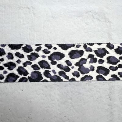 A close up of the leopard print on a white background
