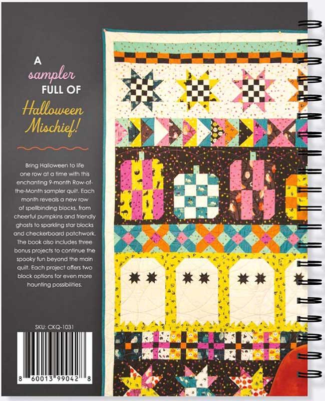 Spiral-bound Halloween quilt sampler book cover