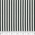 A black and white striped fabric with a ruler