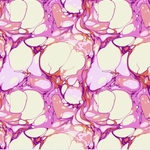 A pink and white marble pattern with some orange