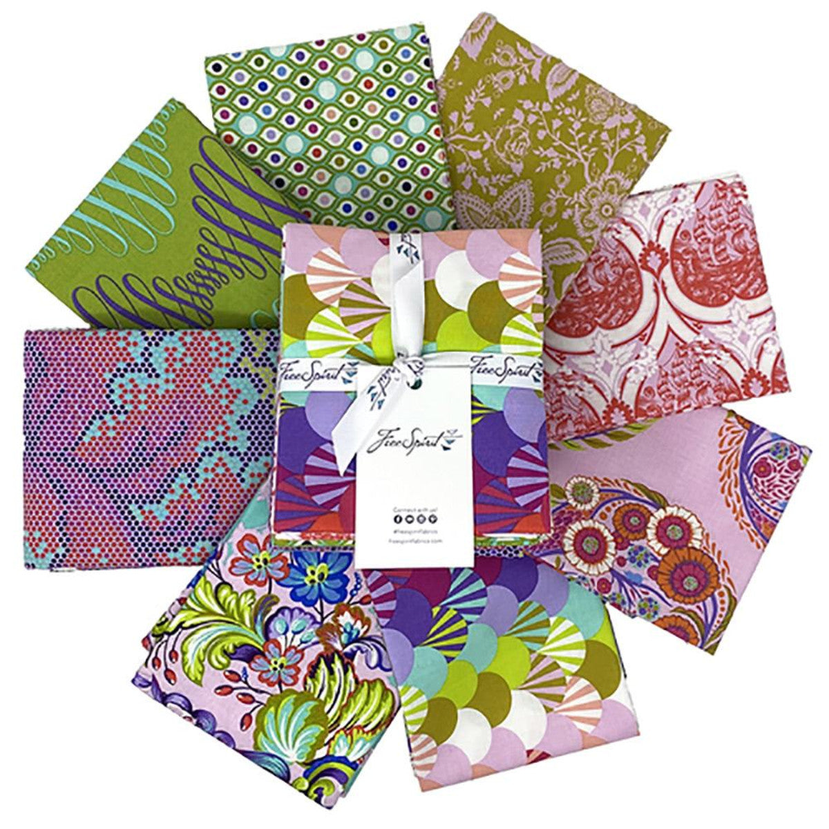 A collection of colorful papers arranged in a circle.