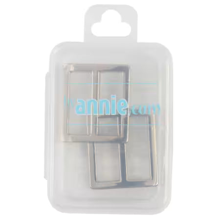 Set of three metal rectangular cutters in plastic packaging.