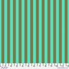 A green and brown striped fabric background.