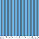 A blue and grey striped fabric with a number of lines.