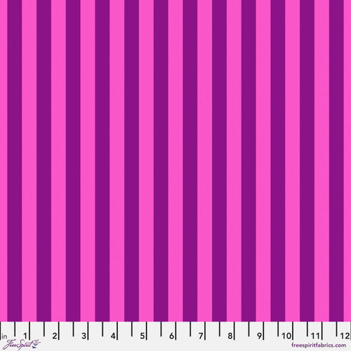 A purple striped fabric with a white background.