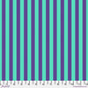 A blue and purple striped fabric with a white background.