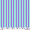 A purple and blue striped fabric with a white background.