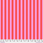 A pink and red striped fabric with a white background.