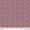 A pink and yellow pattern with many circles.