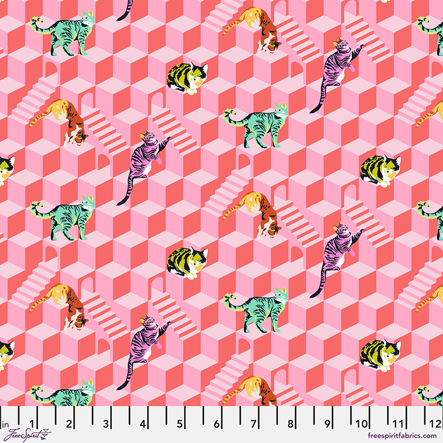 A pink background with different animals on it.
