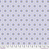 A pattern of blue and yellow flowers on a white background.