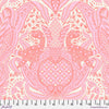 A pink and white pattern with a large scale design.