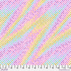 A pink, yellow and blue pattern is shown.