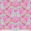 Colorful abstract pattern with pink, red, and purple hues.