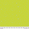 Solid lime green fabric with a subtle texture and a ruler for scale.