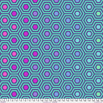 A pattern of hexagons in blue and purple.