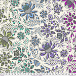 A floral pattern with purple and blue flowers.