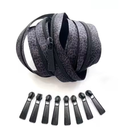 Gray and Black Leopard Zipper Pack 3yd