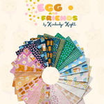 Colorful fabric collection named 'Egg & Friends' by Kimberly Kight.