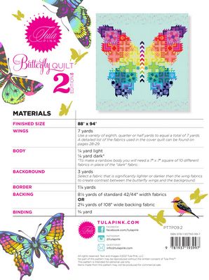 Colorful butterfly cross-stitch pattern with detailed instructions.