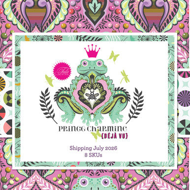Colorful floral design with hearts and crown on a patterned background.