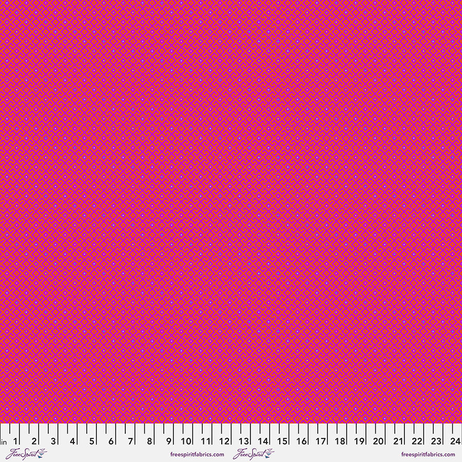A pink fabric with a small dot pattern.