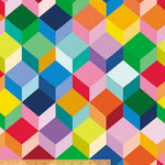 A colorful pattern of cubes in different colors.