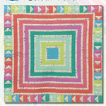 Colorful concentric squares with patterned borders.