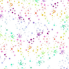 A white background with colorful dots and leaves.