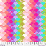 A colorful pattern of shells in different colors.
