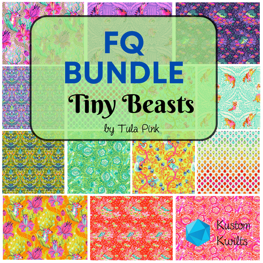 A bundle of tiny beasts fabric squares