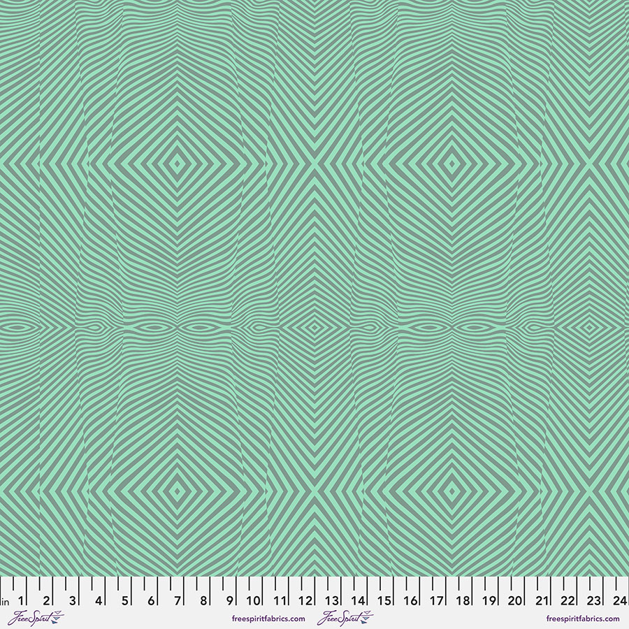 A green background with an abstract pattern.