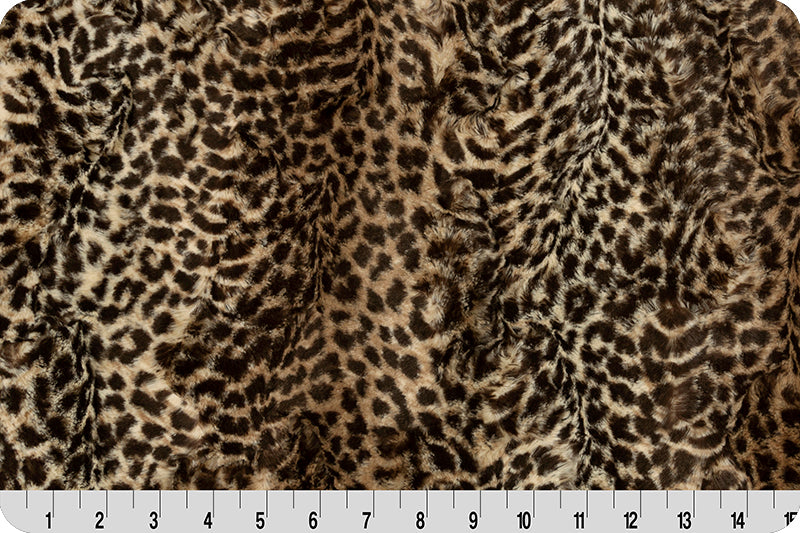 A close up of the fabric for a leopard print jacket.