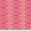 A pink pattern with different shapes and colors.