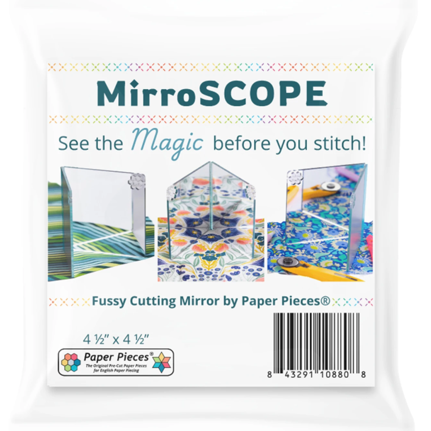 MirroSCOPE paper pieces for precise cutting and alignment.