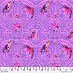 A purple background with pink and black animals.