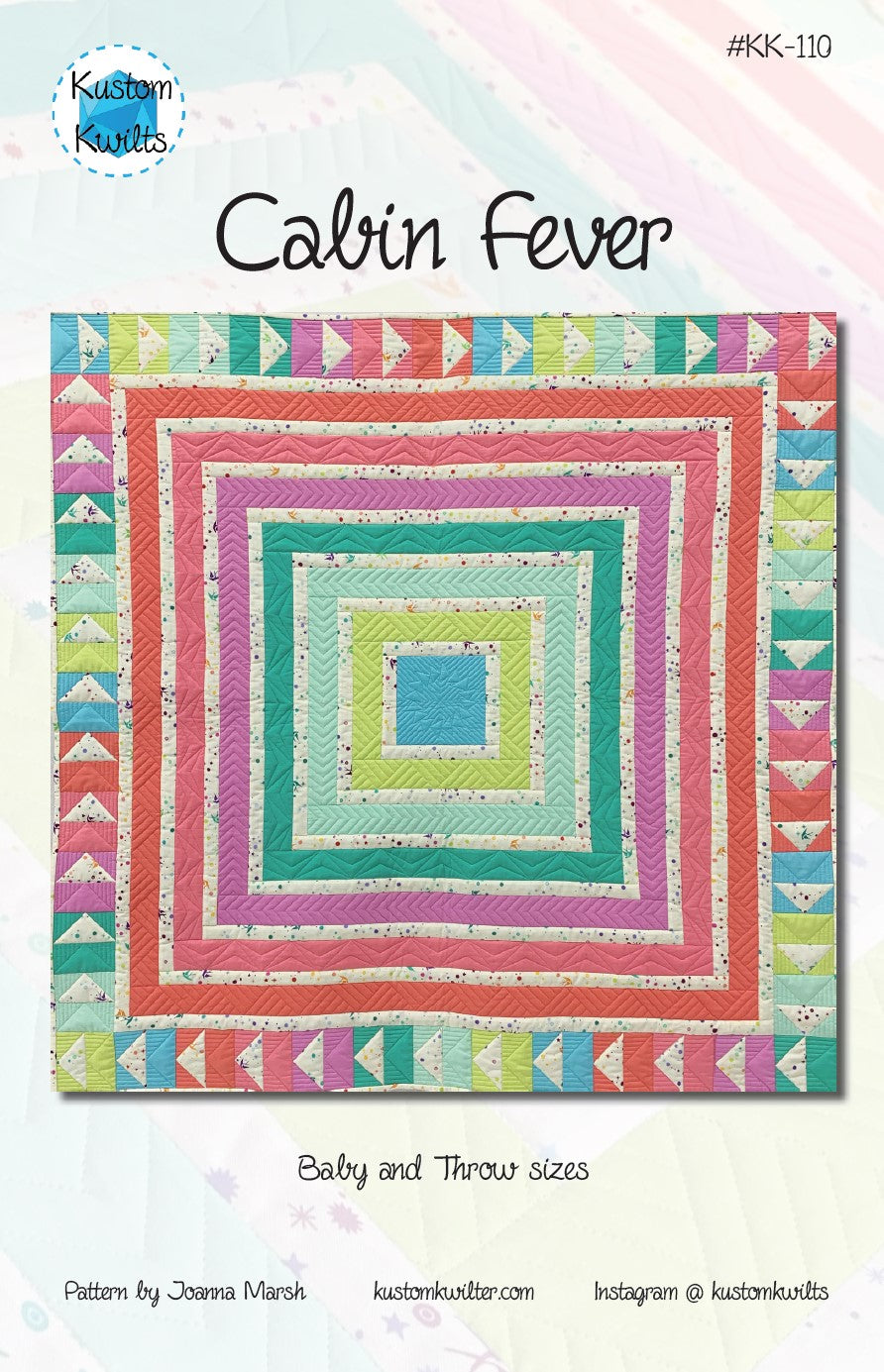 A colorful quilt with the name of " calvin fever ".