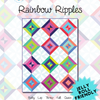 A quilt pattern that is colorful and has a rainbow design.