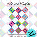 A quilt pattern that is colorful and has a rainbow design.