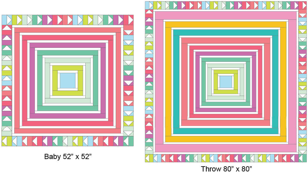 A large square with different colored borders on it.