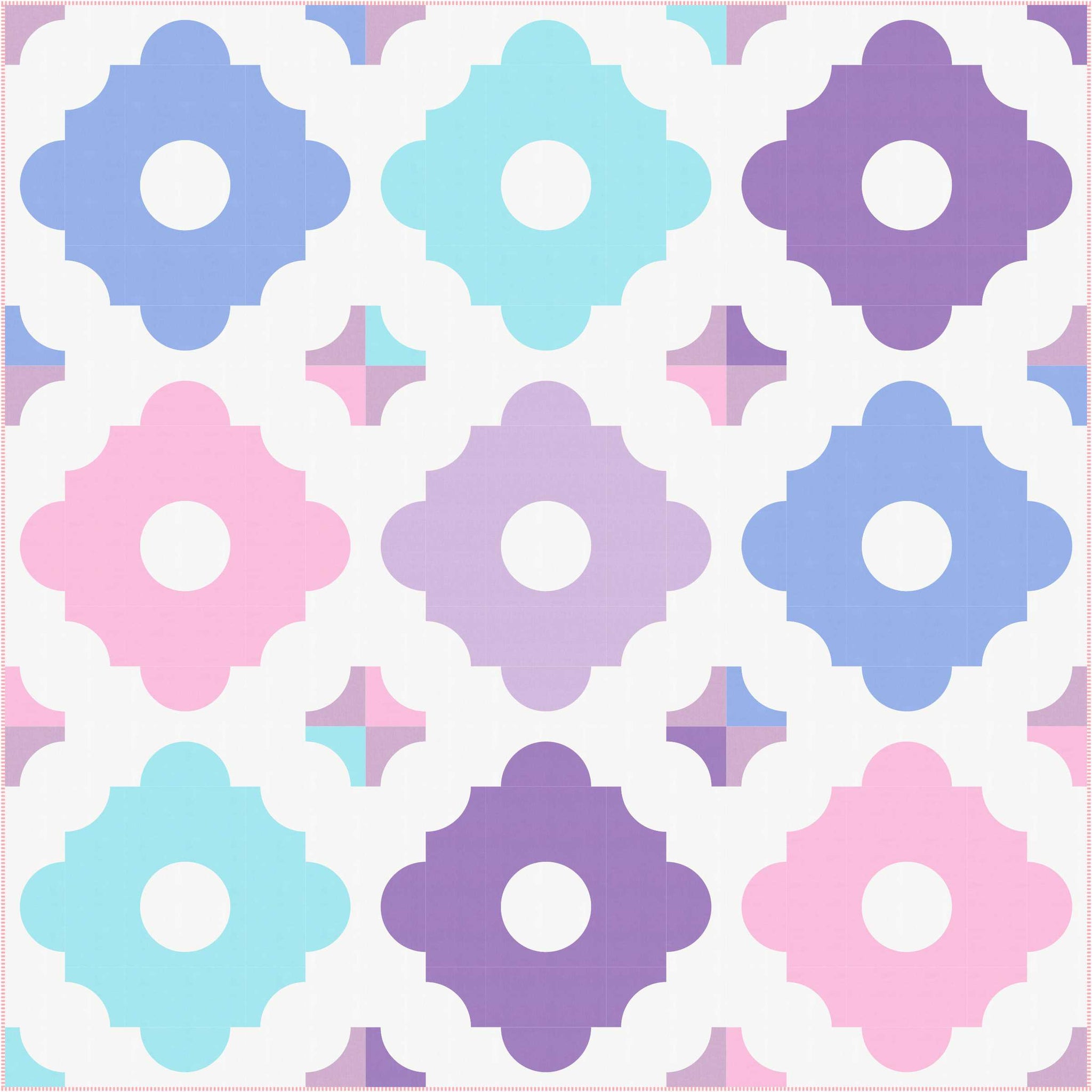 A pattern of different colors and shapes.