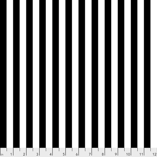 A black and white striped fabric with a number of lines.