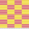 A pink and yellow striped pattern on fabric.