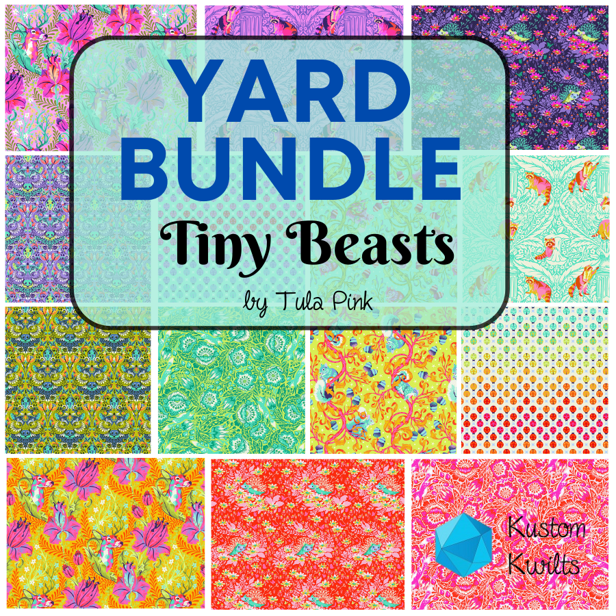 A bundle of tiny beasts fabric squares