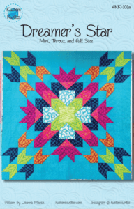 A quilt with colorful designs on it.