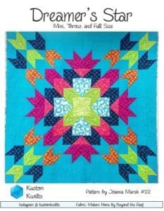 A quilt with colorful designs on it.