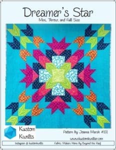 A quilt with colorful designs on it.